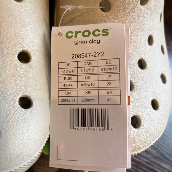 NWT Crocs Siren Clog Platform High Heels Bone/White Slip On Womens Size 12 - Picture 3 of 5